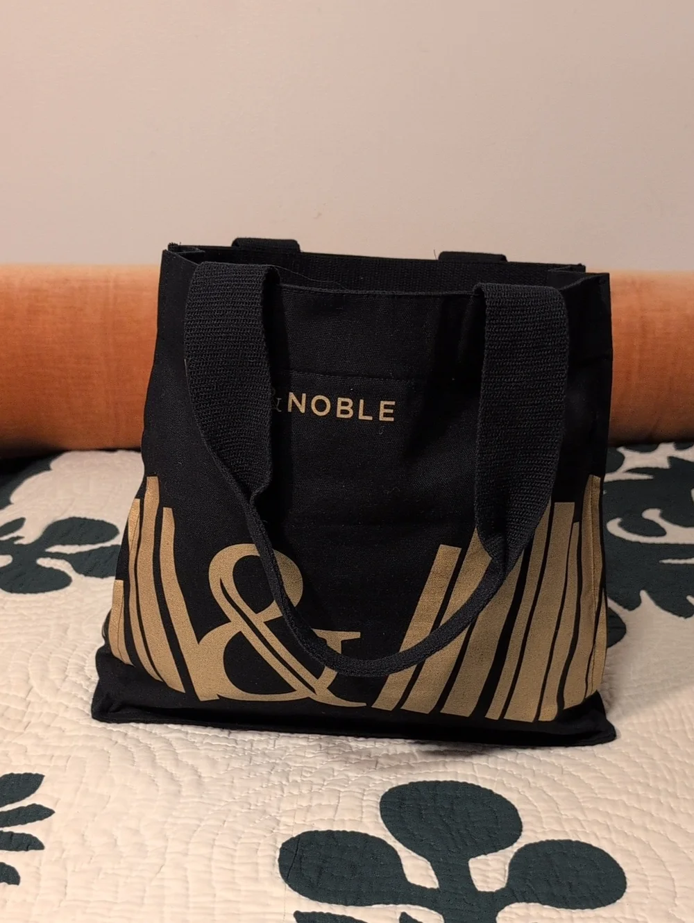 New Barnes & Noble Black Tote with Gold Graphic